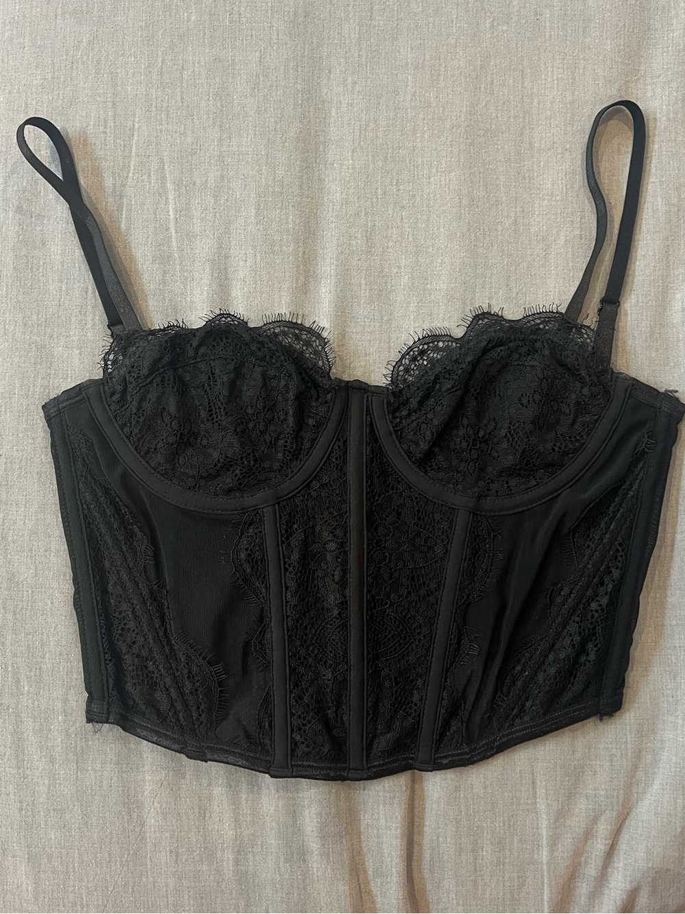 White Fox Boutique Black Lace Corset Bustier